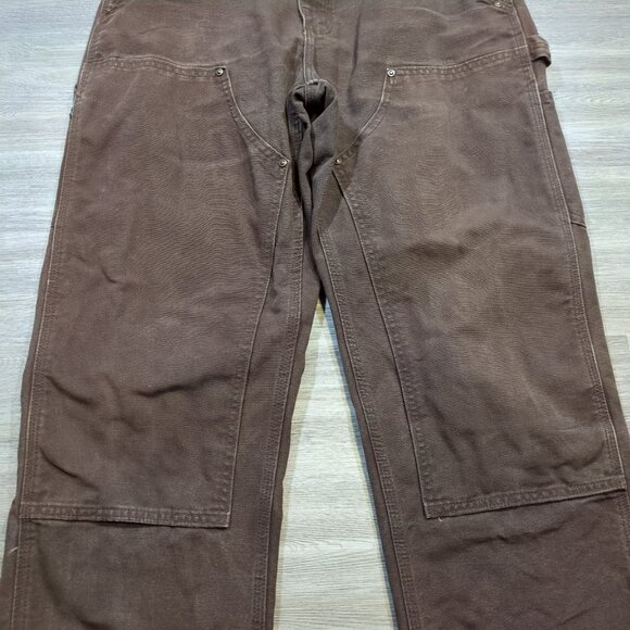 Carhartt B136 DKB Double Knee Work Pants Men's 31x29 Dungaree Fit Dark Brown - Picture 4 of 13